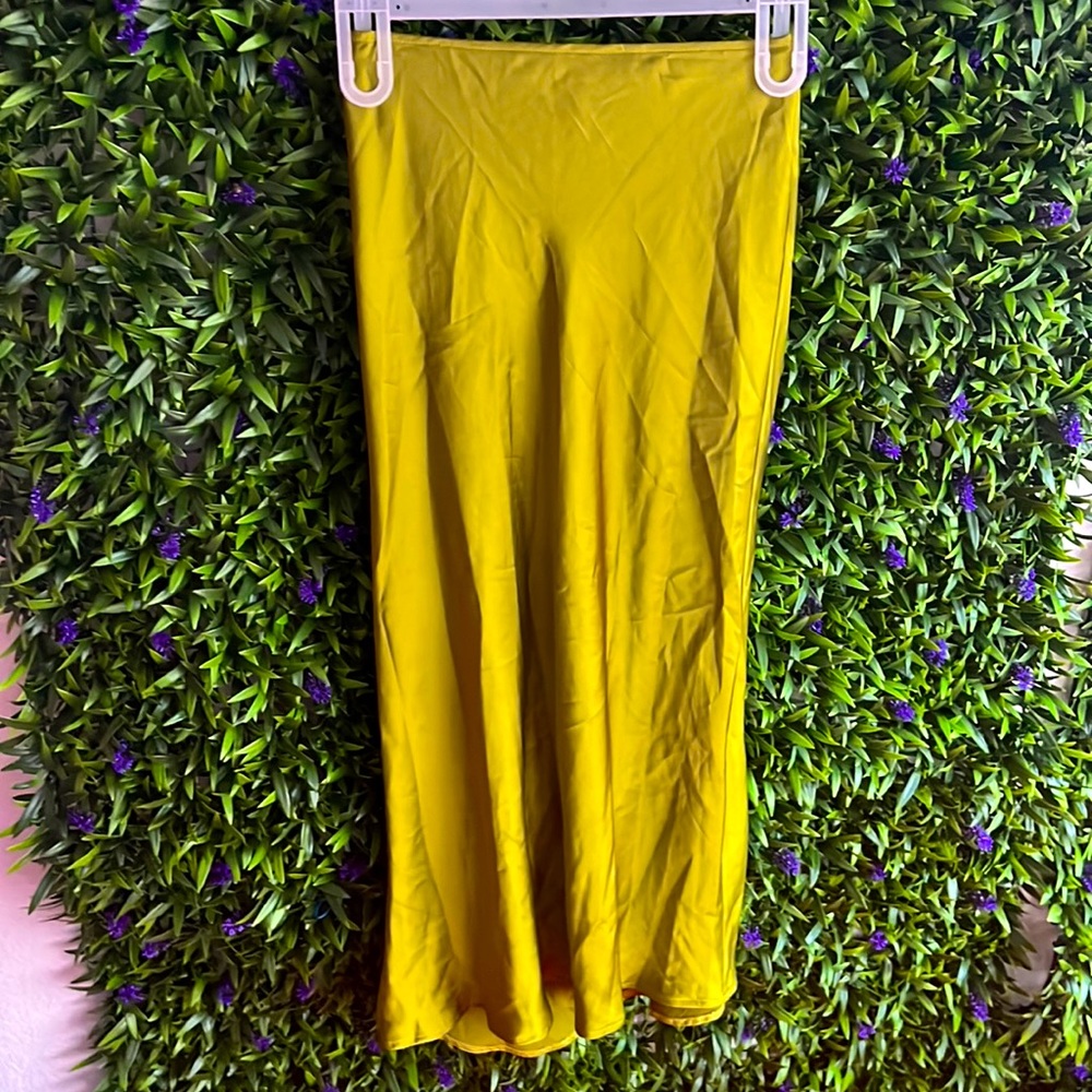 Flowy sage midi skirt perfect for date night